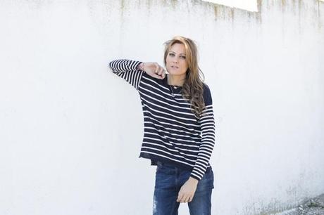 dime que me quieres, mango, navy, rayas, boyfriend jeans, basics, ootd, studded, zara, flats, cristina blanco, guia de estilo blog, guiadeestilo blog, spanish fashion blog, blogs de moda