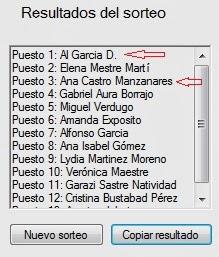 Ganadores Sorteo Navidad