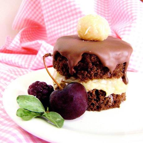 MINI BIZCOCHO DE CHOCOLATE CON RELLENO DE COCO