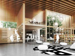 Primer premio. Una estructura modular de madera resuelve la estructura, el espacio de guardado y graderías. Clarín.com, Arquitectura