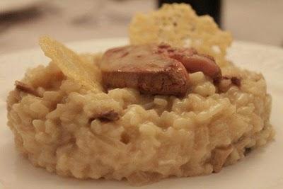 Risotto con setas y foie