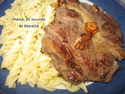 Solomillo de Ternera con pasta