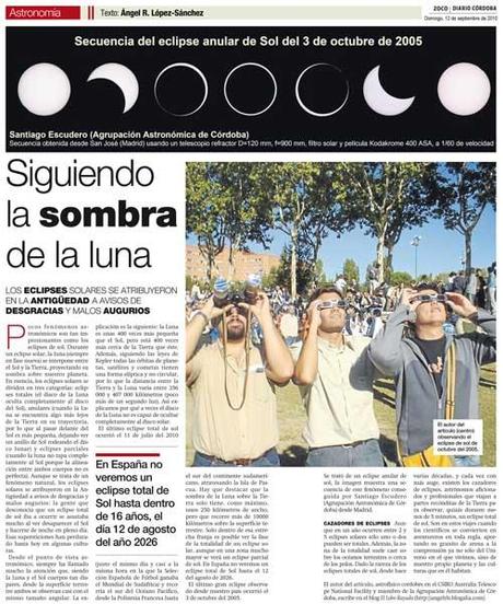 Vuelve la Astronomía a Diario Córdoba