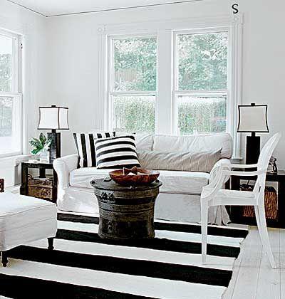 beach decor black and white stripes