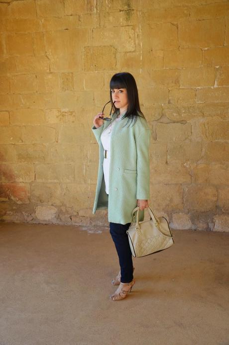 Sheinside: Mint coat en San Miguel de Escalada