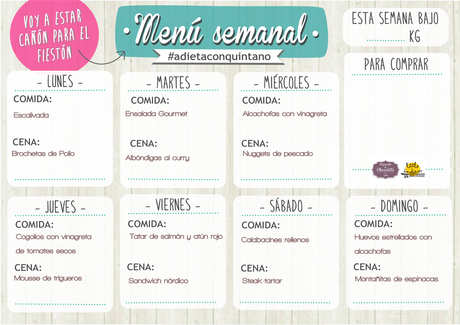 Menu de dieta con Las Recetas de MJ