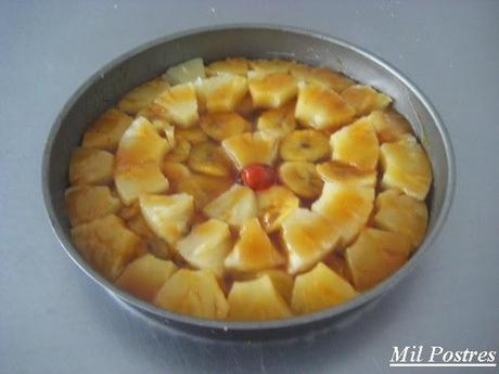 TARTA INVERTIDA DE PLÁTANO Y PIÑA (VERSIÓN DE LA TARTA TATIN)