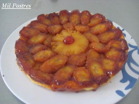 TARTA INVERTIDA DE PLÁTANO Y PIÑA (VERSIÓN DE LA TARTA TATIN)