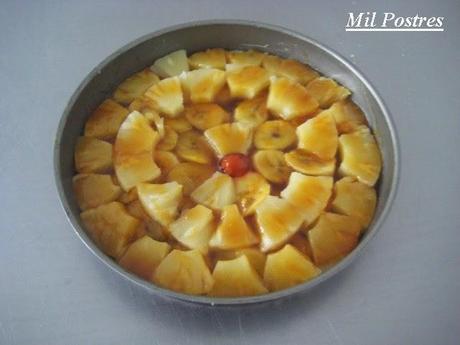 TARTA INVERTIDA DE PLÁTANO Y PIÑA (VERSIÓN DE LA TARTA TATIN)