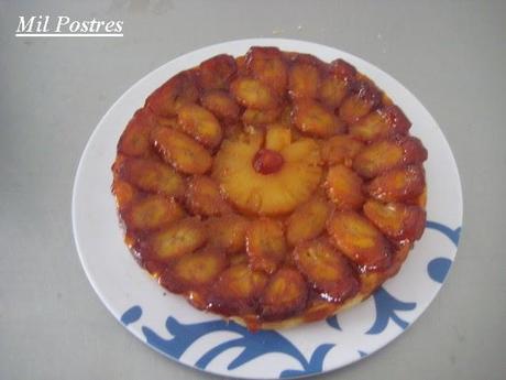 TARTA INVERTIDA DE PLÁTANO Y PIÑA (VERSIÓN DE LA TARTA TATIN)