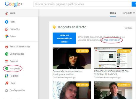 Hangouts on air o directo