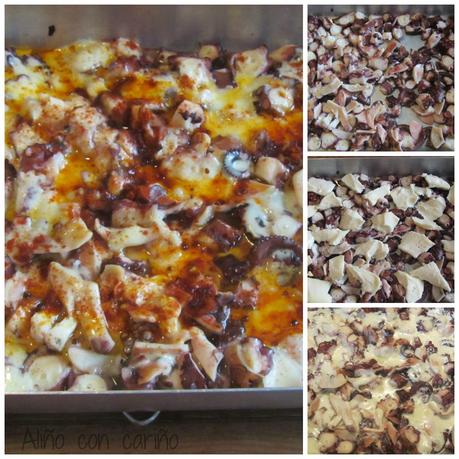 PULPO GRATINADO CON QUESO DE TETILLA