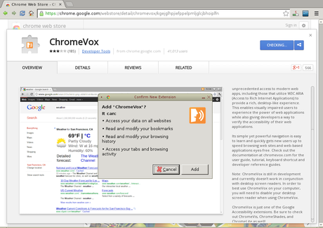 ChromeVox texto a voz para personas con problemas de visión