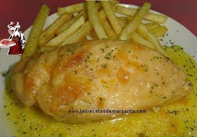 Pechuga de pollo a la naranja-Semana del 17 al 23 de Marzo