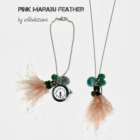 Collar de plumas- rosa palo-