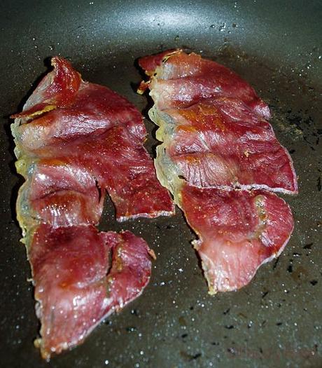 jamon pasado por sarten crema de calabacin