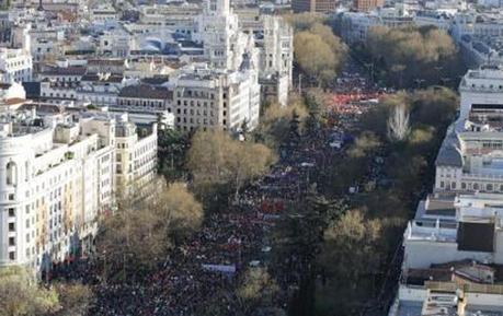 Cientos de miles de personas procedentes de gran parte de España se manifestaron en las llamadas ?Marchas de la dignidad?.