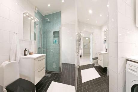 puertas correderas laundry room lavandería Ideas deco para un piso nórdico pequeño encimera hormigón decoracion diseño interiores blog de decoración nórdica escandinava amueblar pasillos grandes 