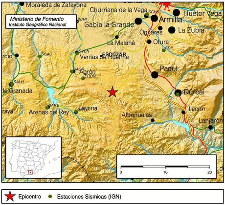 Terremoto de 3,5 grados de magnitud sacude parte de la provincia de Granada