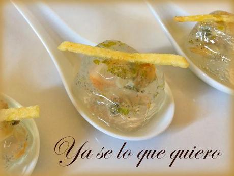 Gelatinas de Vermut con Alma de Caviar.