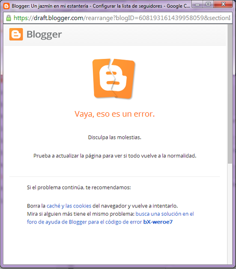 ¡Problemas con el gadget de seguidores!