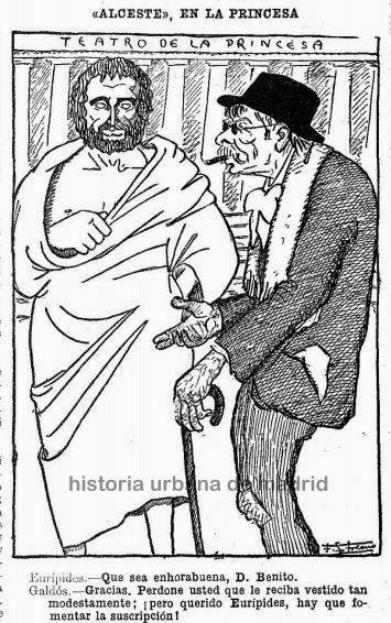 Madrid y Galdós. Estreno de Alceste en el teatro de la Princesa.