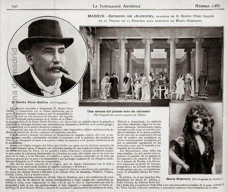 Madrid y Galdós. Estreno de Alceste en el teatro de la Princesa.