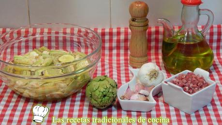 Receta fácil de alcachofas salteadas con jamón