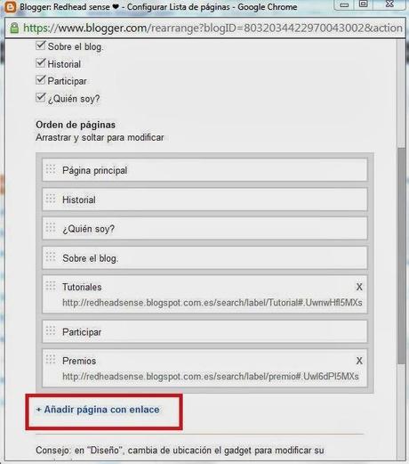 Cómo poner páginas en Blogger.