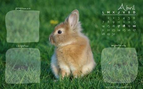 Wallpaper con calendario descargable: ABRIL