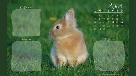 Wallpaper con calendario descargable: ABRIL