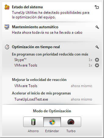 5 Trucos avanzados de limpieza para la optimización máxima de tu equipo Pantalla TuneUp Utilities - Optimización en tiempo real