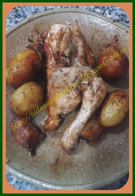 Pollo con patatas en bolsa de asar