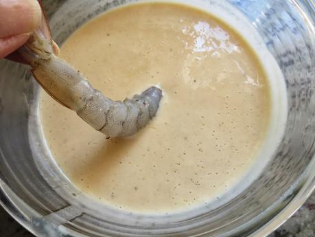 Langostinos Orly al vino blanco