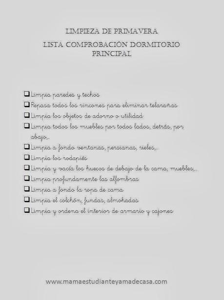 Limpieza de primavera - Habitación principal