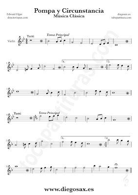 Tubepartitura Pompa y Circunstancia de Edward Elgar partitura de Flauta canción de Música Clásica