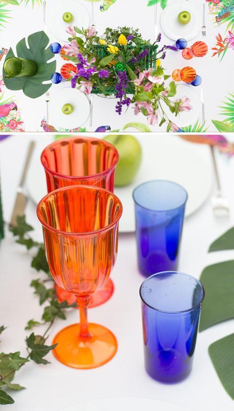 UNA MESA CON AIRE TROPICAL decoración mesa tropical selva