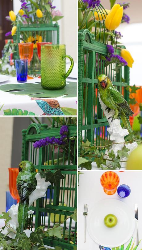 UNA MESA CON AIRE TROPICAL decoración mesa tropical selva