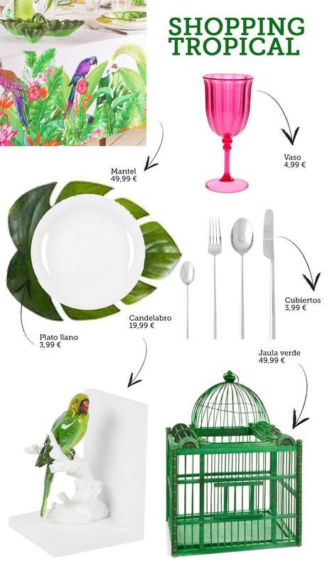 UNA MESA CON AIRE TROPICAL decoración mesa tropical selva