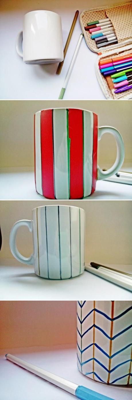 Taza decorada con rotus