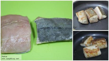 Receta de pez limón a la plancha con crema de guisantes frescos