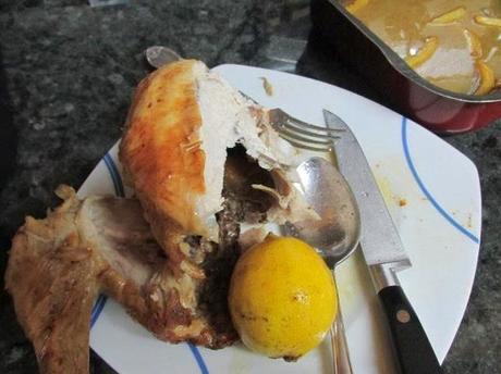 POLLO ASADO AL LIMÓN Y SOPA