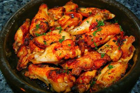 Alitas de Pollo fritas al Ajillo