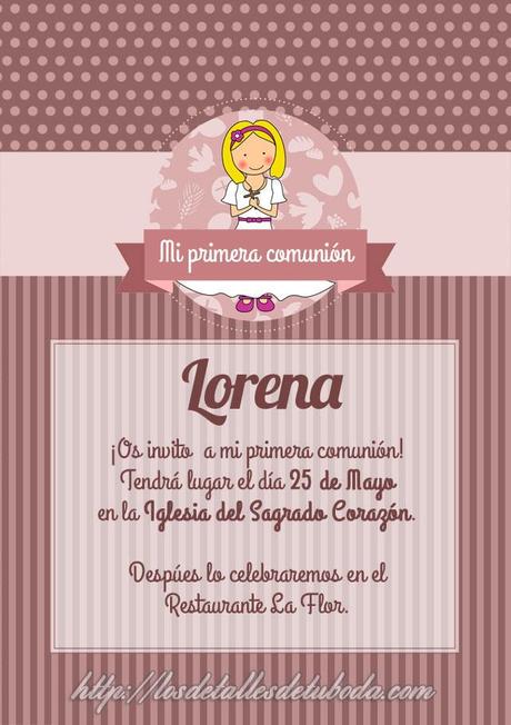 Invitaciones de comunion descargar gratis
