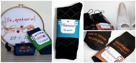 Calcetines de boda personalizados para los hermanos y sobrinos