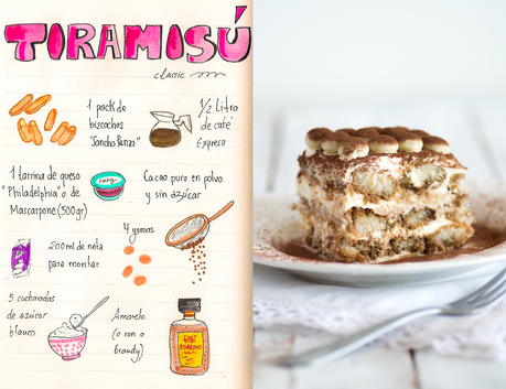 Tiramisú clasico con bizcochos savoiardi y chocolate blanco