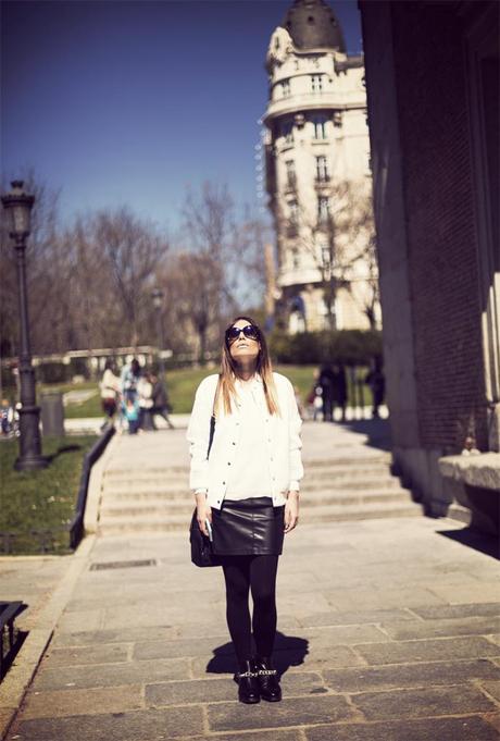 street style barbara crespo white bomber cyprea zara fashion blogger outfit blog de moda