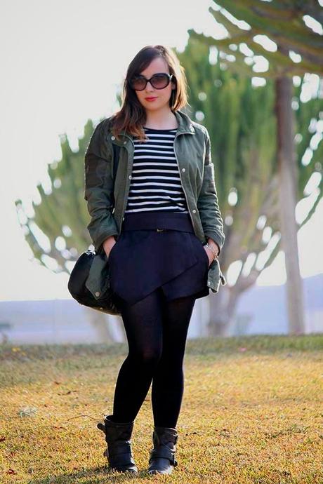 Military green and Rosegal Skirt