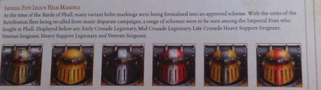 Yelmos de Puños Imperiales y sus colores en la Herejía de Horus