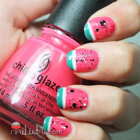 Decoración de uñas fácil | Sandía